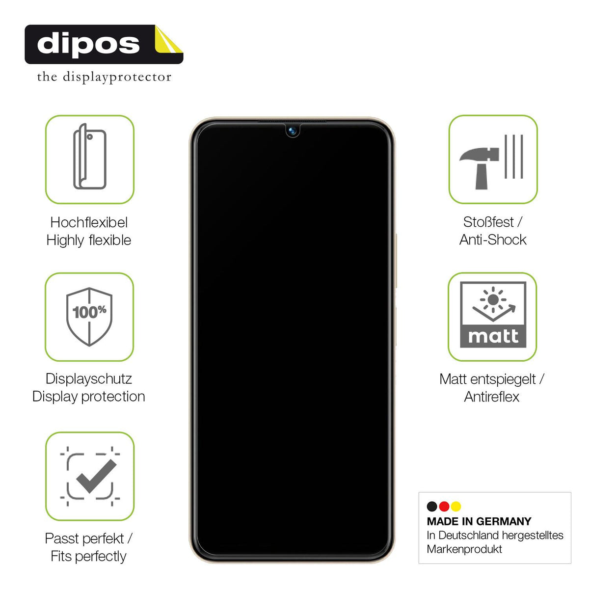 Displayschutz hergestellt in Deutschland, höchste Qualität made in Germany