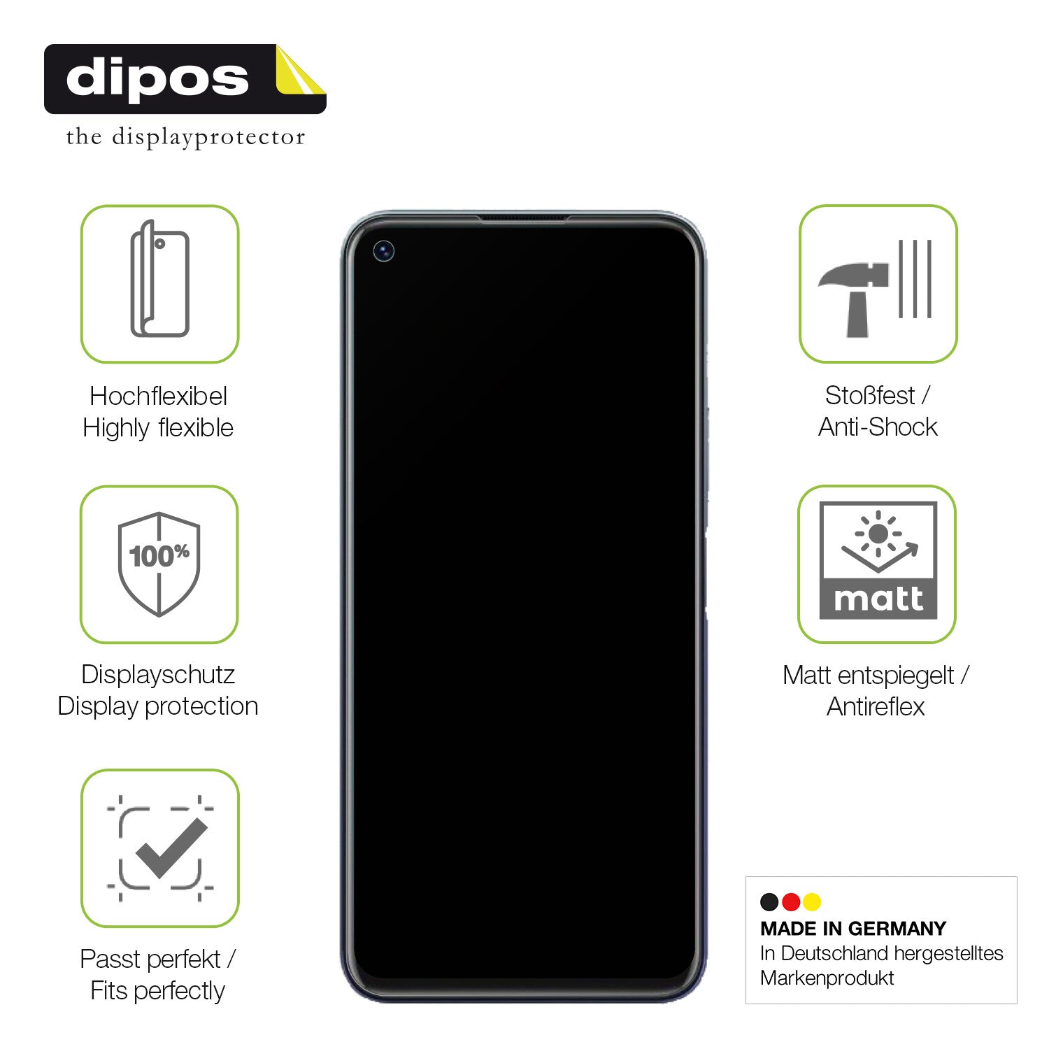 Displayschutz hergestellt in Deutschland, höchste Qualität made in Germany