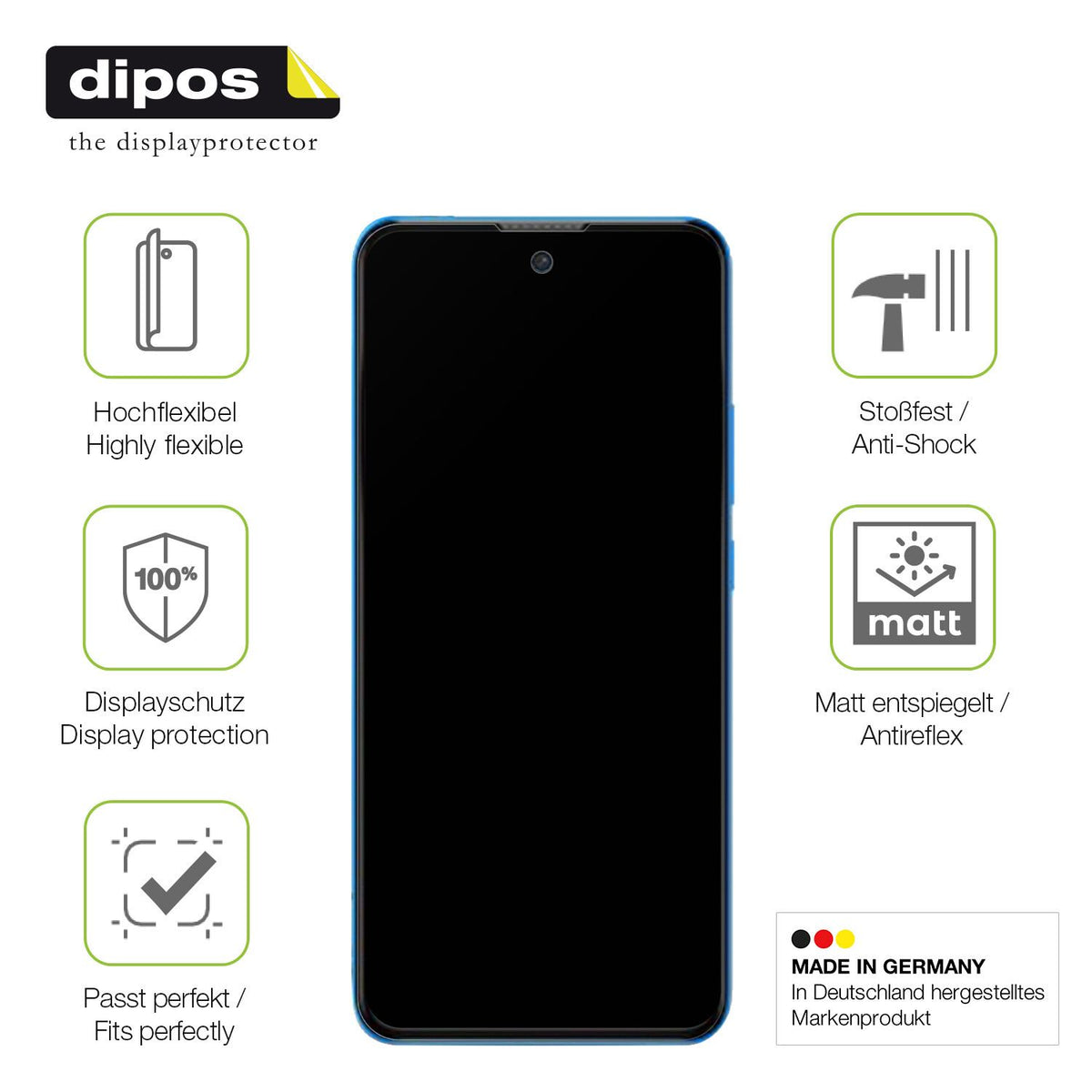 Displayschutz hergestellt in Deutschland, höchste Qualität made in Germany
