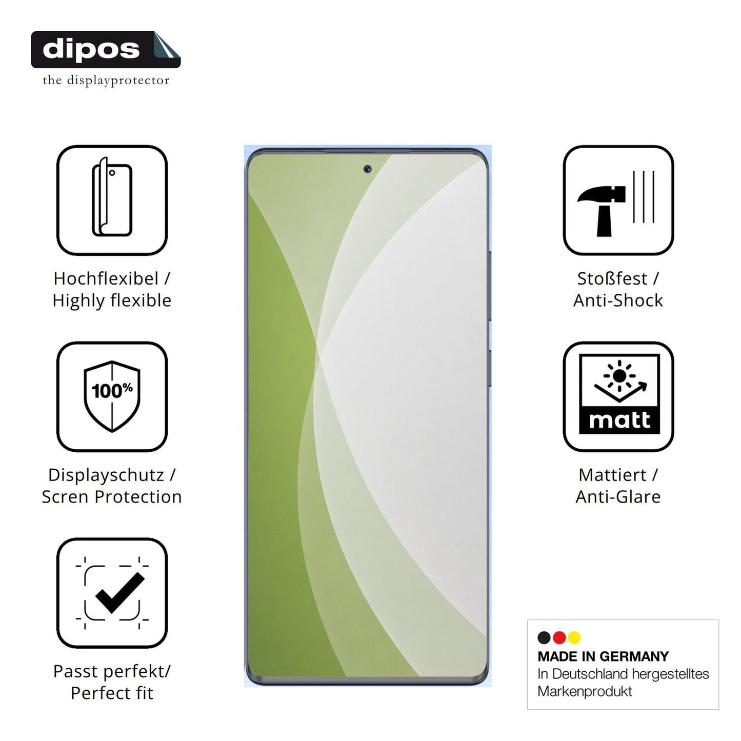 Displayschutz hergestellt in Deutschland, höchste Qualität made in Germany