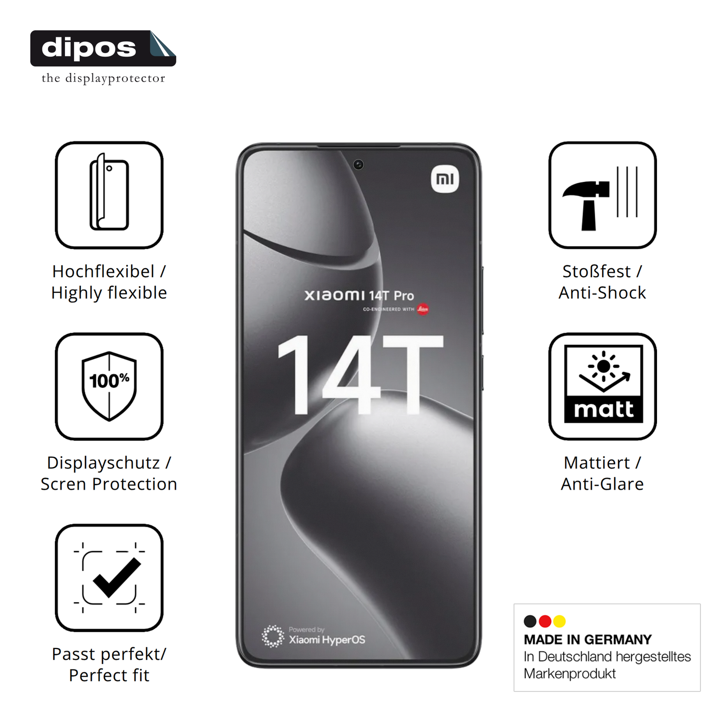 Displayschutz hergestellt in Deutschland, höchste Qualität made in Germany