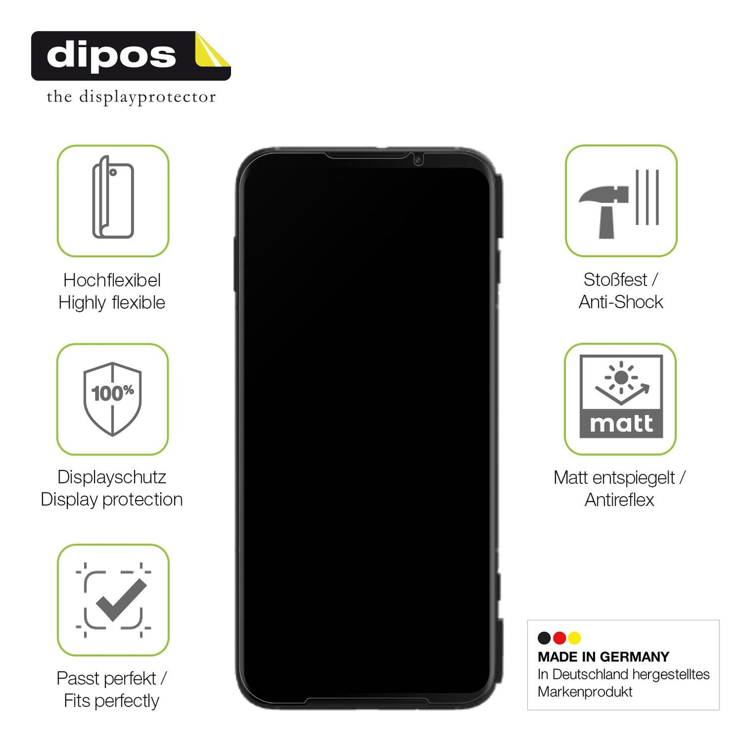 Displayschutz hergestellt in Deutschland, höchste Qualität made in Germany