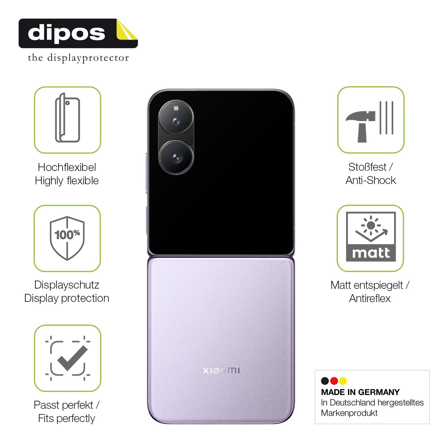 Displayschutz hergestellt in Deutschland, höchste Qualität made in Germany