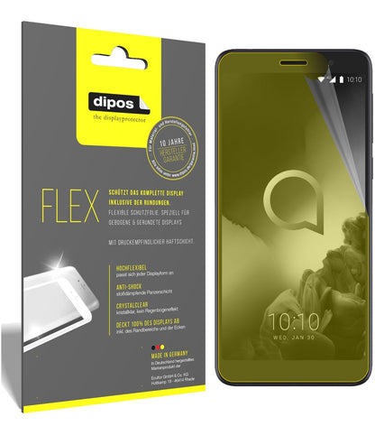 Alcatel1X (2019) mit aufgebrachter dipos Displayschutzfolie, glasklare Darstellung ohne Einschränkungen