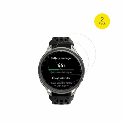 AmazfitCheetah 2 Pro mit aufgebrachter dipos Displayschutzfolie, glasklare Darstellung ohne Einschränkungen
