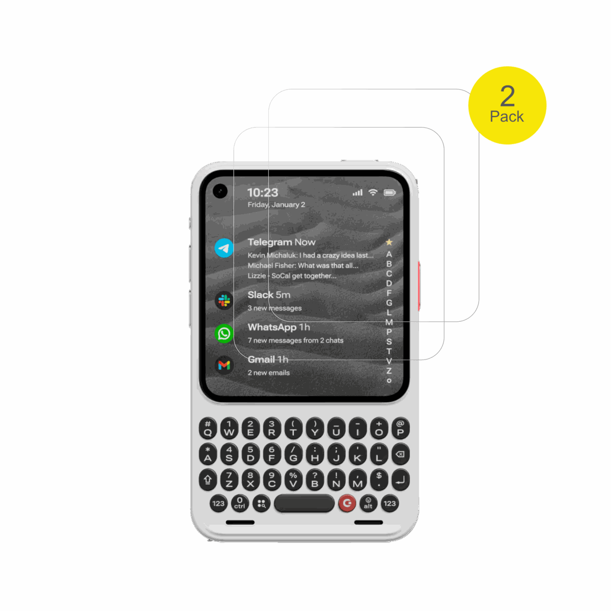 ClicksCommunicator mit aufgebrachter dipos Displayschutzfolie, glasklare Darstellung ohne Einschr�nkungen