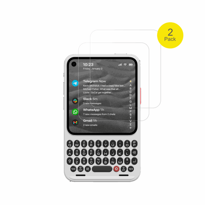 ClicksCommunicator mit aufgebrachter dipos Displayschutzfolie, glasklare Darstellung ohne Einschr�nkungen