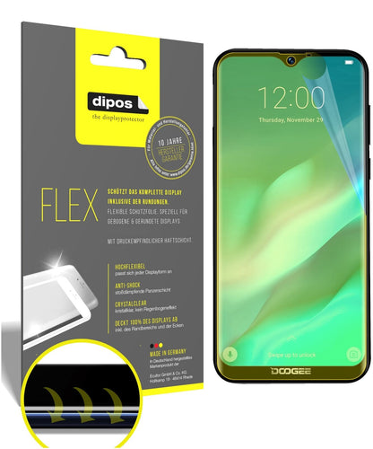 DoogeeX90L mit aufgebrachter dipos Displayschutzfolie, glasklare Darstellung ohne Einschränkungen