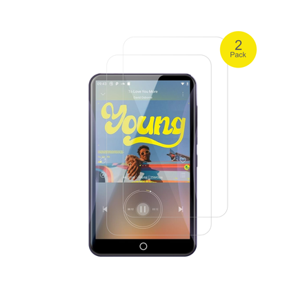 FanvaceEU-M31 MP3-Player mit aufgebrachter dipos Displayschutzfolie, glasklare Darstellung ohne Einschränkungen