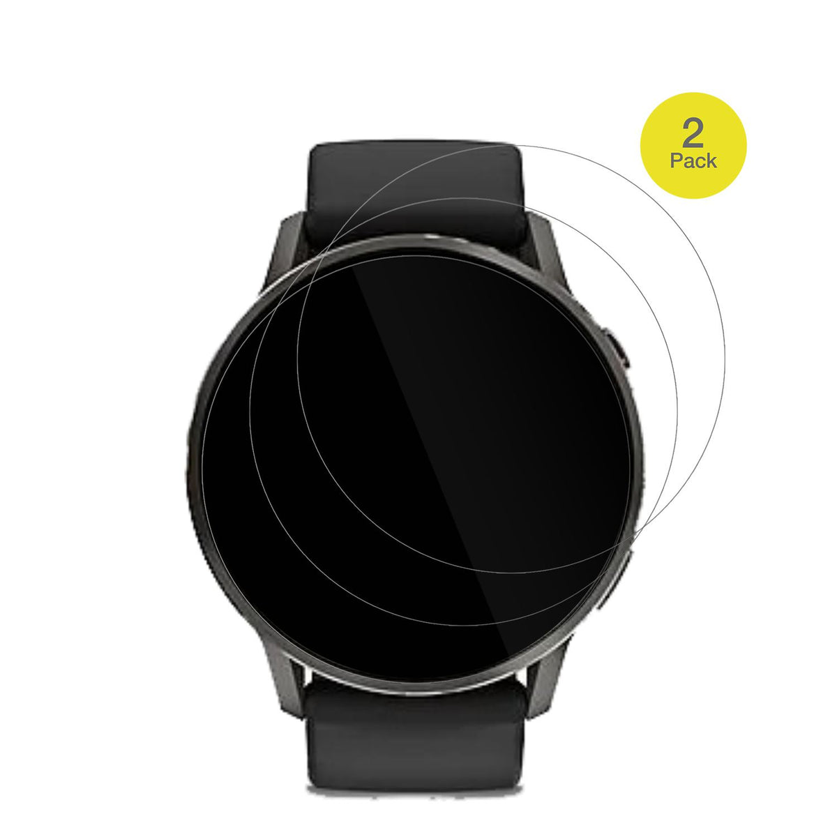 GarminVenu 4 41mm mit aufgebrachter dipos Displayschutzfolie, glasklare Darstellung ohne Einschränkungen