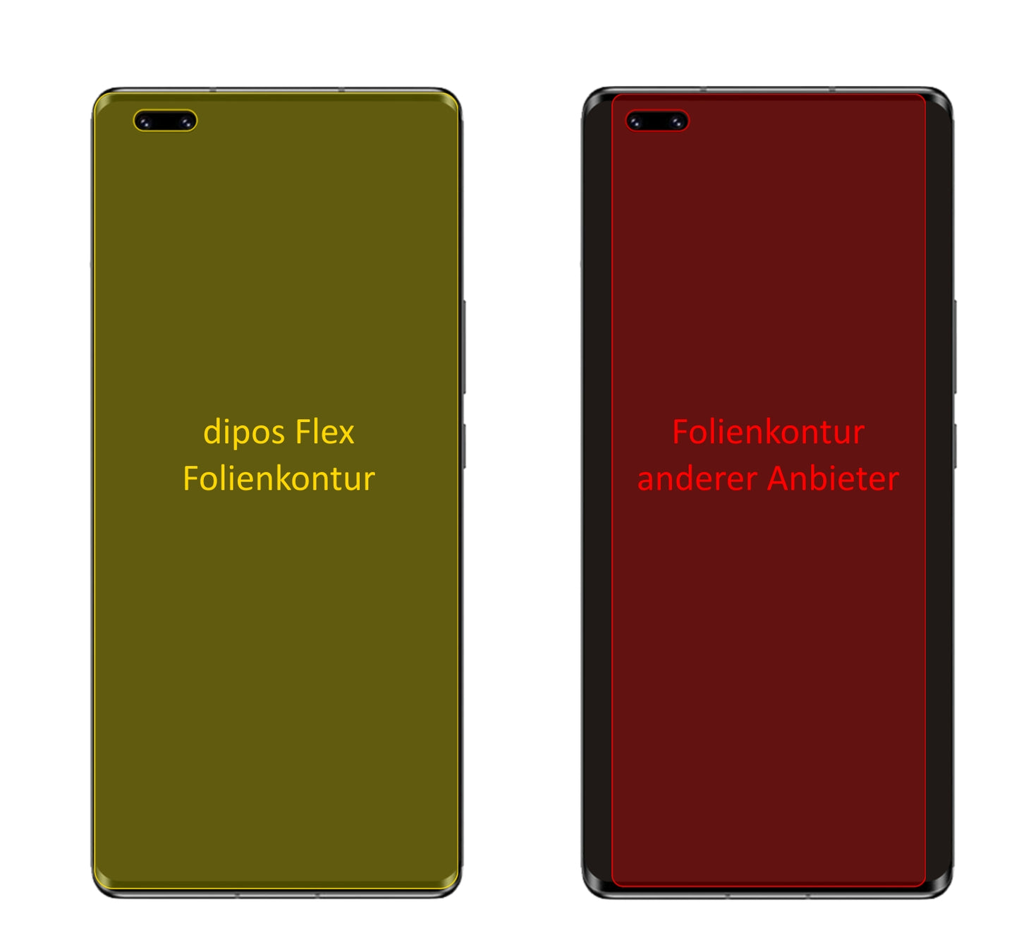HonorV40 5G mit aufgebrachter dipos Displayschutzfolie, glasklare Darstellung ohne Einschränkungen