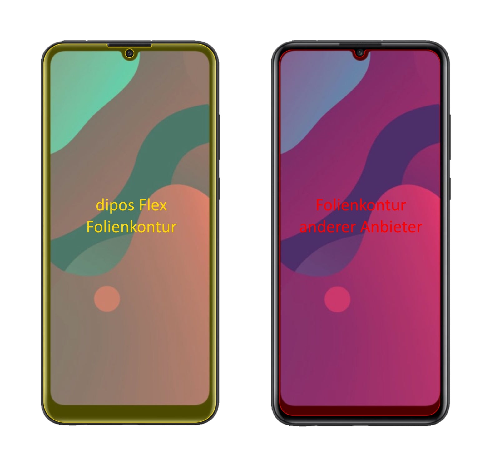 HuaweiEnjoy 10e mit aufgebrachter dipos Displayschutzfolie, glasklare Darstellung ohne Einschränkungen