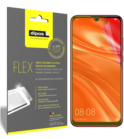 HuaweiNova Lite 3 mit aufgebrachter dipos Displayschutzfolie, glasklare Darstellung ohne Einschränkungen