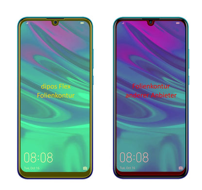 HuaweiP Smart (2019) mit aufgebrachter dipos Displayschutzfolie, glasklare Darstellung ohne Einschränkungen