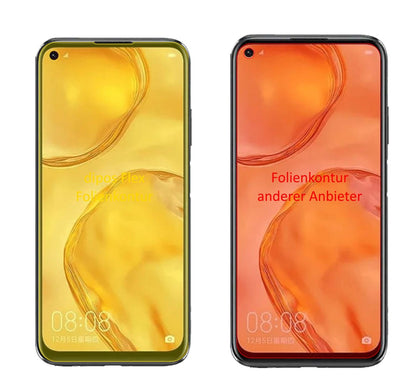 HuaweiP40 Lite mit aufgebrachter dipos Displayschutzfolie, glasklare Darstellung ohne Einschränkungen