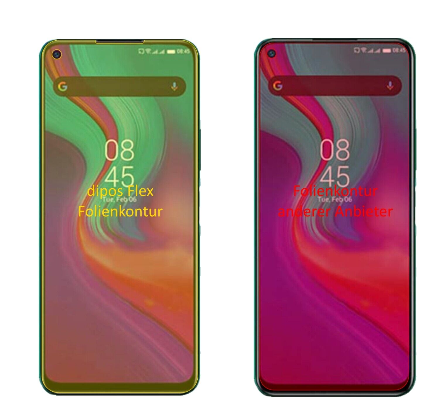 InfinixNote 7 mit aufgebrachter dipos Displayschutzfolie, glasklare Darstellung ohne Einschränkungen