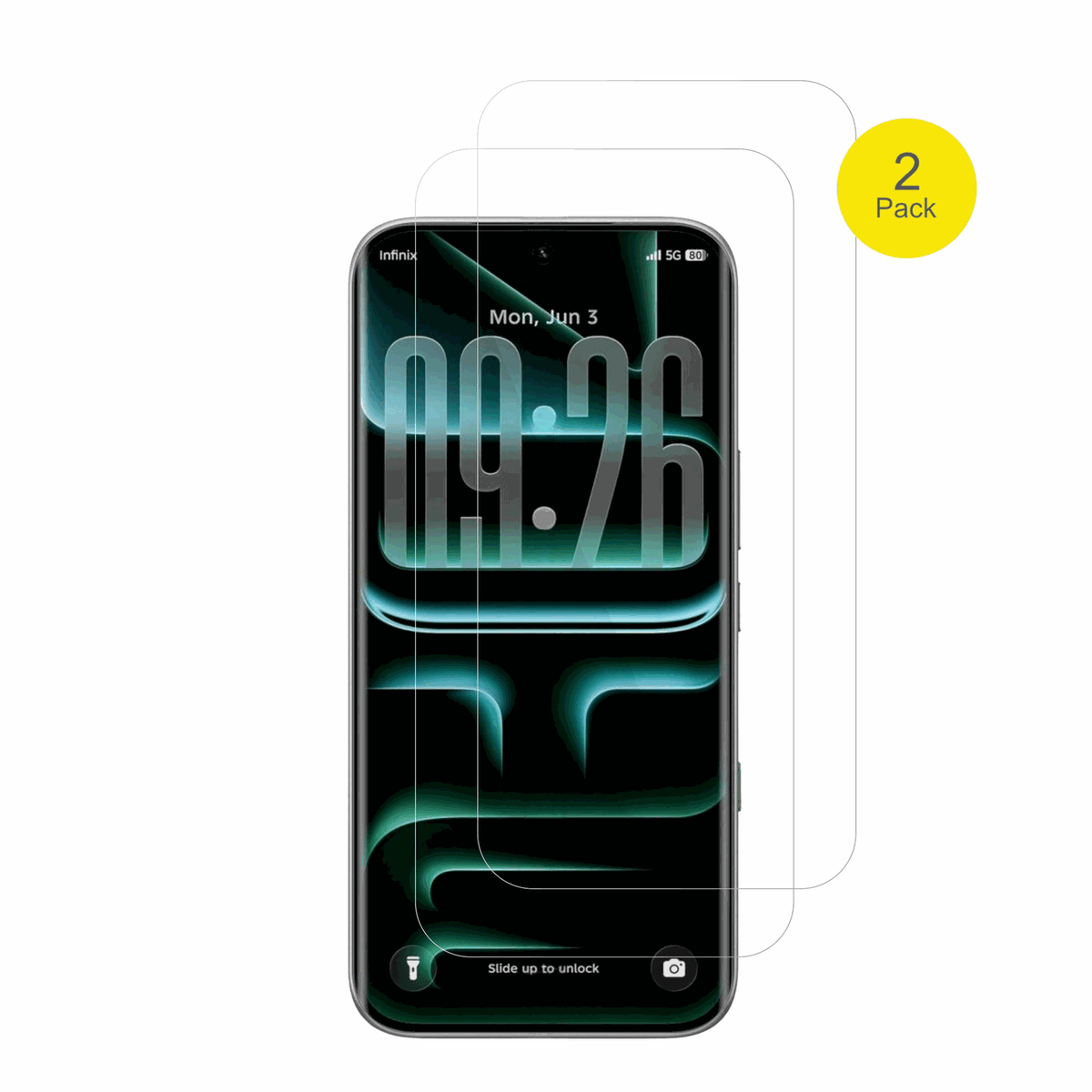 InfinixNote Edge mit aufgebrachter dipos Displayschutzfolie, glasklare Darstellung ohne Einschr�nkungen