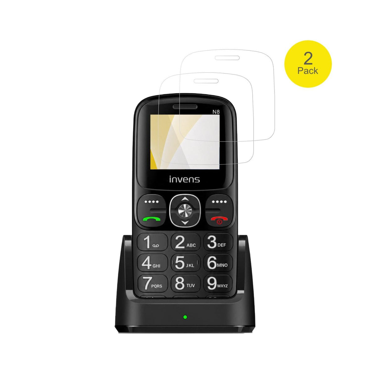 invensN8 mit aufgebrachter dipos Displayschutzfolie, glasklare Darstellung ohne Einschränkungen