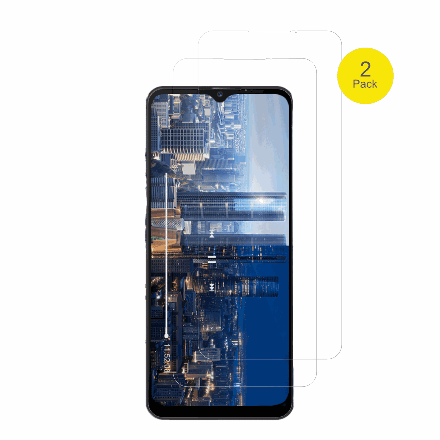 invensNote 12P mit aufgebrachter dipos Displayschutzfolie, glasklare Darstellung ohne Einschränkungen