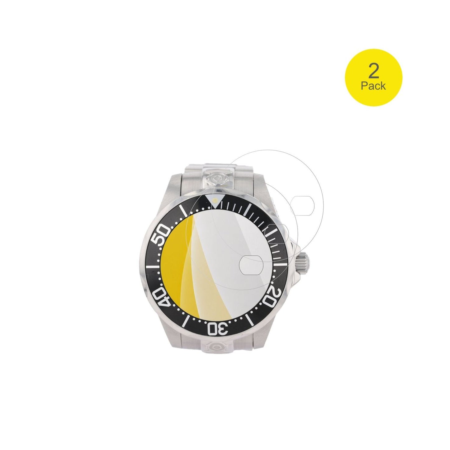 InvictaGrand Diver 47 mm mit aufgebrachter dipos Displayschutzfolie, glasklare Darstellung ohne Einschränkungen