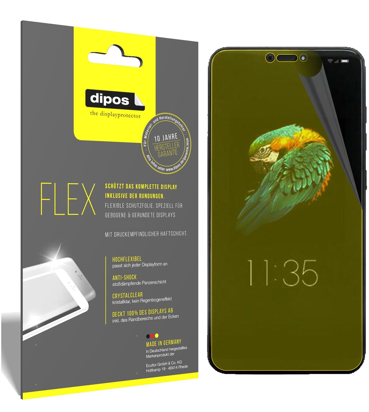 LenovoS5 Pro GT mit aufgebrachter dipos Displayschutzfolie, glasklare Darstellung ohne Einschränkungen