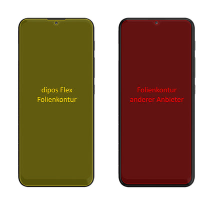 MotorolaMoto G10 mit aufgebrachter dipos Displayschutzfolie, glasklare Darstellung ohne Einschränkungen