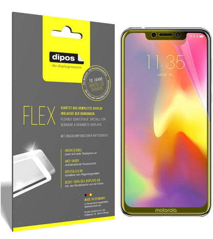 MotorolaP30 mit aufgebrachter dipos Displayschutzfolie, glasklare Darstellung ohne Einschränkungen