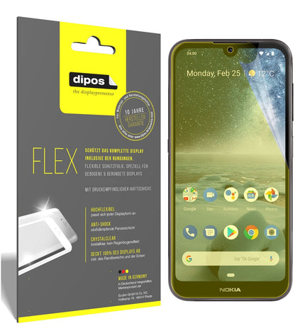 Nokia46057 mit aufgebrachter dipos Displayschutzfolie, glasklare Darstellung ohne Einschränkungen