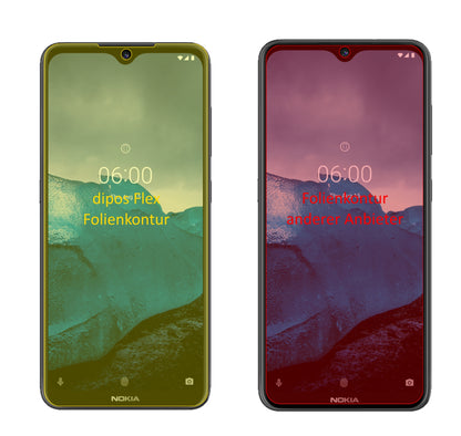Nokia46059 mit aufgebrachter dipos Displayschutzfolie, glasklare Darstellung ohne Einschränkungen