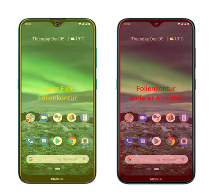 Nokia46083 mit aufgebrachter dipos Displayschutzfolie, glasklare Darstellung ohne Einschränkungen