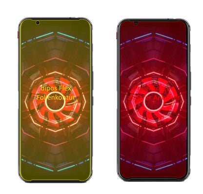 ZTEnubia Red Magic 3S mit aufgebrachter dipos Displayschutzfolie, glasklare Darstellung ohne Einschränkungen
