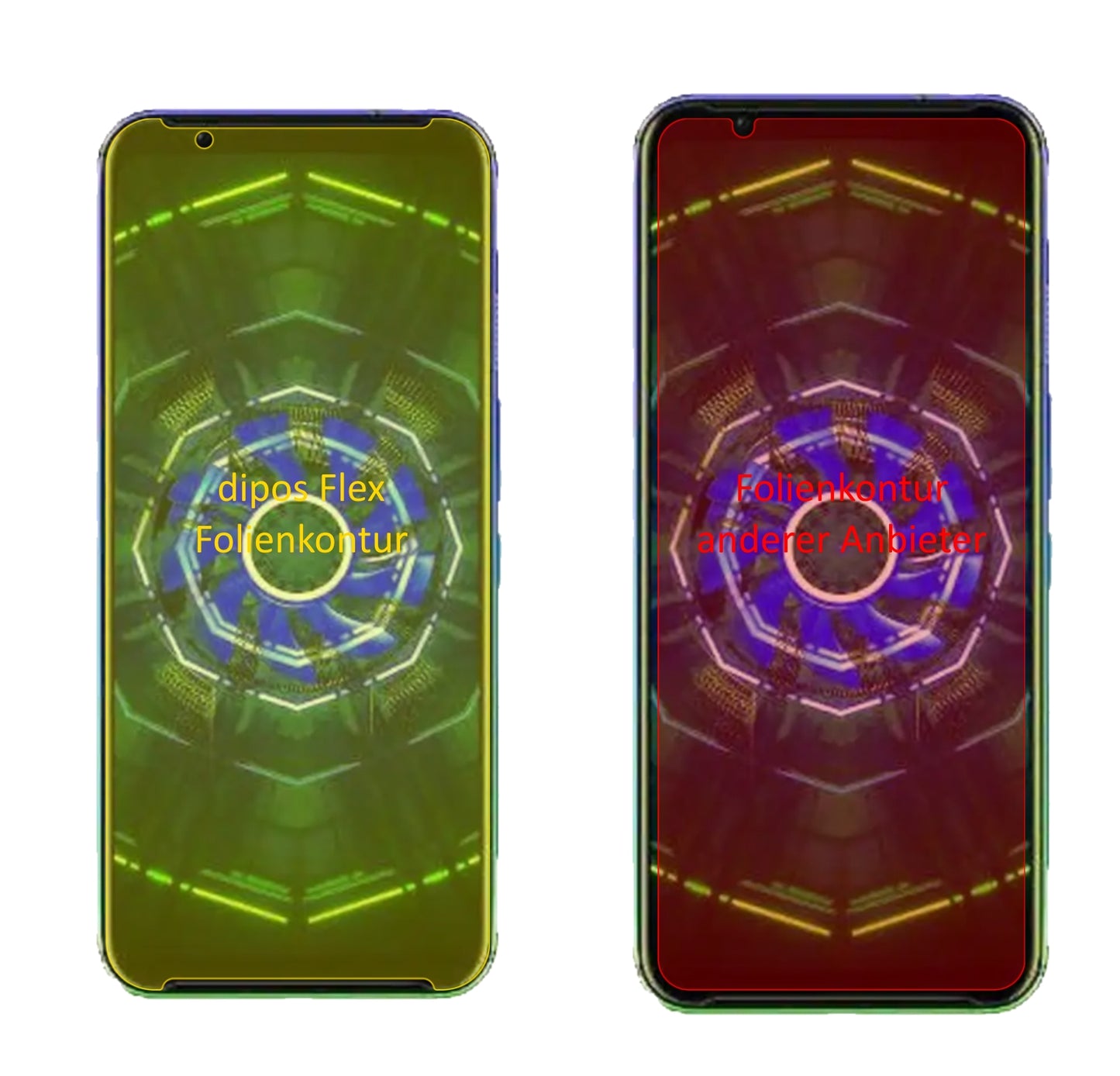 nubiaRed Magic 5S mit aufgebrachter dipos Displayschutzfolie, glasklare Darstellung ohne Einschränkungen