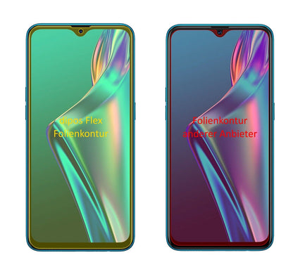 OppoA12 mit aufgebrachter dipos Displayschutzfolie, glasklare Darstellung ohne Einschränkungen