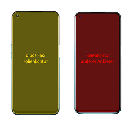 OppoA54 5G mit aufgebrachter dipos Displayschutzfolie, glasklare Darstellung ohne Einschränkungen