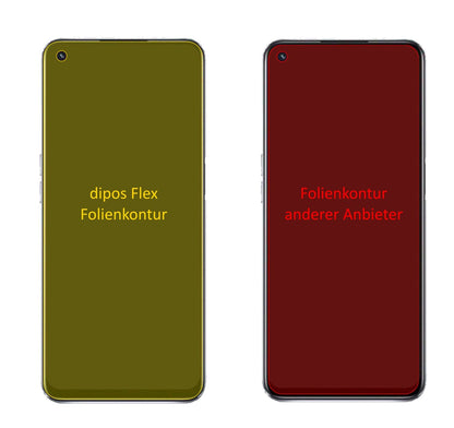 OppoA74 5G mit aufgebrachter dipos Displayschutzfolie, glasklare Darstellung ohne Einschränkungen