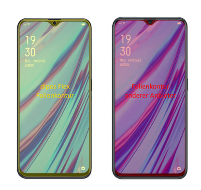 OppoA9x mit aufgebrachter dipos Displayschutzfolie, glasklare Darstellung ohne Einschränkungen