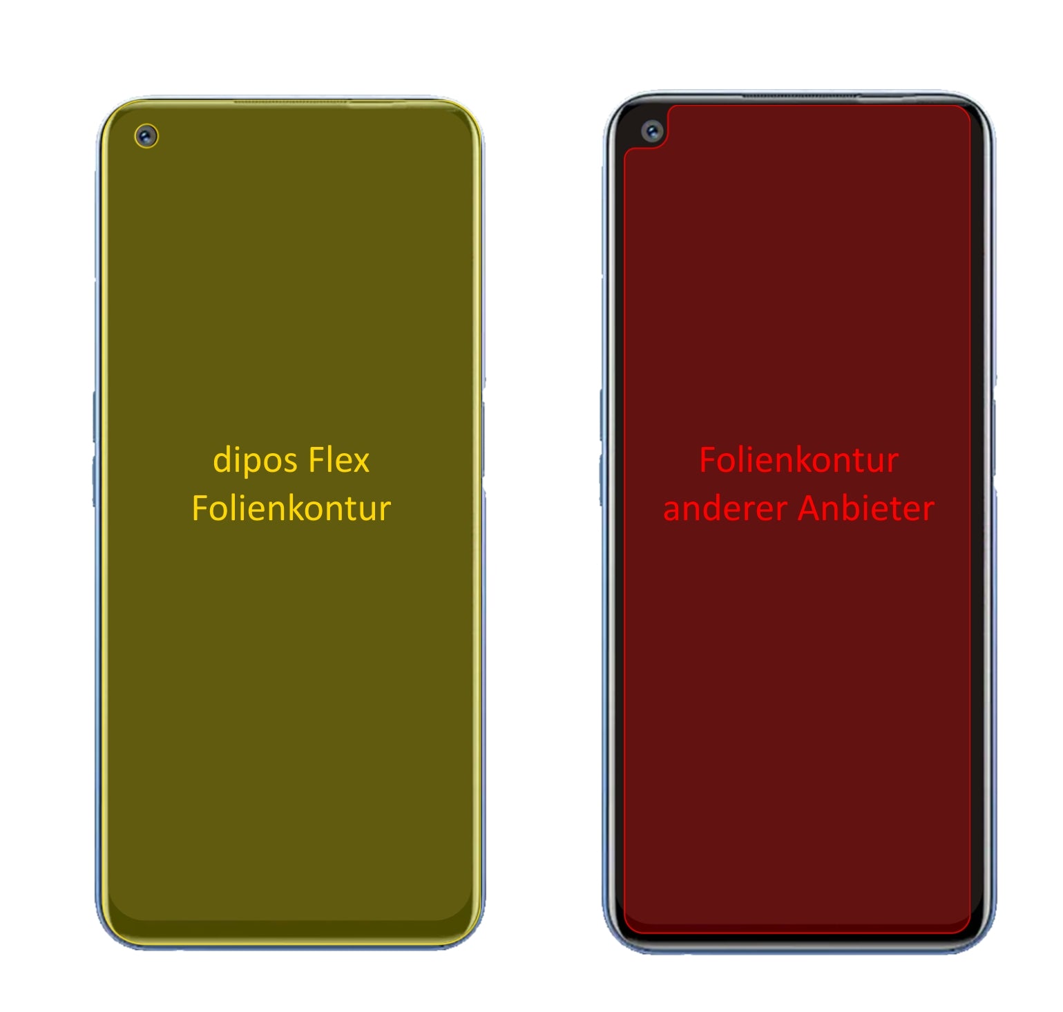 OppoFind X3 Neo mit aufgebrachter dipos Displayschutzfolie, glasklare Darstellung ohne Einschränkungen