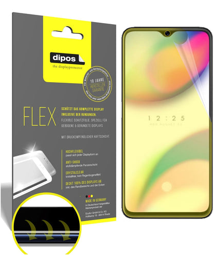 OppoReno Z mit aufgebrachter dipos Displayschutzfolie, glasklare Darstellung ohne Einschränkungen