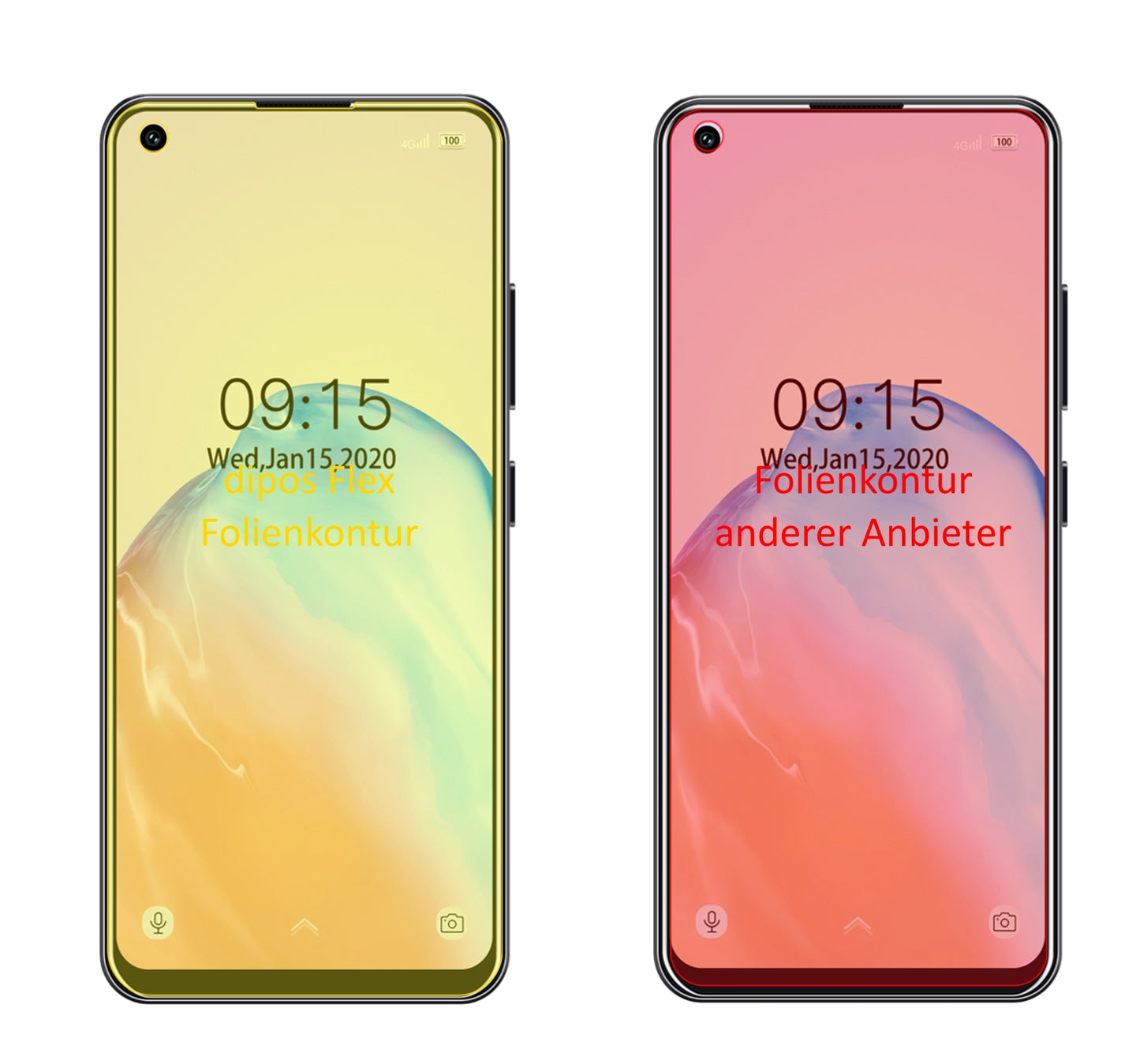 OukitelC18 Pro mit aufgebrachter dipos Displayschutzfolie, glasklare Darstellung ohne Einschränkungen