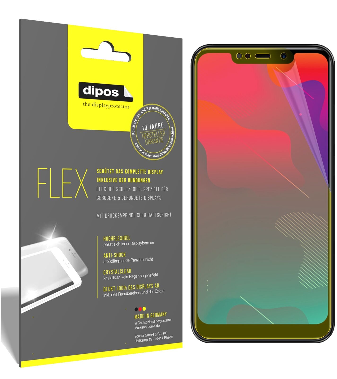 PanasonicEluga Z1 Pro mit aufgebrachter dipos Displayschutzfolie, glasklare Darstellung ohne Einschränkungen