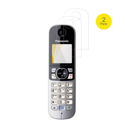 PanasonicKX-TG6823 mit aufgebrachter dipos Displayschutzfolie, glasklare Darstellung ohne Einschränkungen