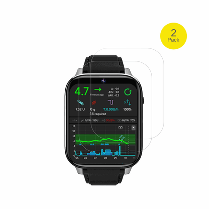 RogbidZ10 Smartwatch mit aufgebrachter dipos Displayschutzfolie, glasklare Darstellung ohne Einschränkungen