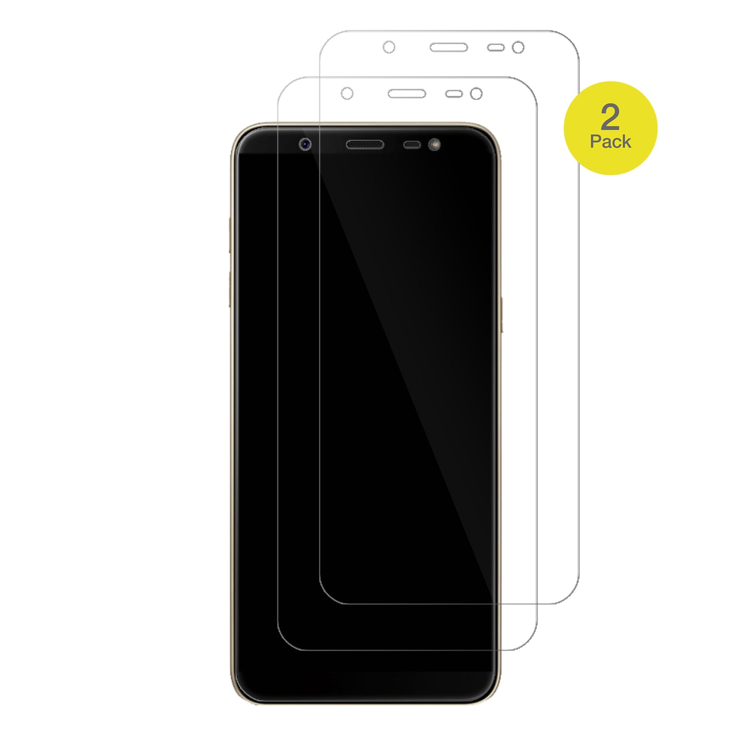 SamsungGalaxy J8 mit aufgebrachter dipos Displayschutzfolie, glasklare Darstellung ohne Einschränkungen