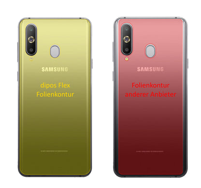 SamsungGalaxy M40 Rückseite mit aufgebrachter dipos Displayschutzfolie, glasklare Darstellung ohne Einschränkungen