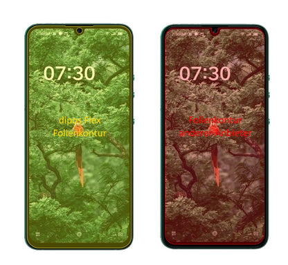 SmartisanNut Pro 3 mit aufgebrachter dipos Displayschutzfolie, glasklare Darstellung ohne Einschränkungen