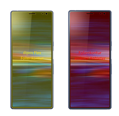 SonyXperia 10 Plus mit aufgebrachter dipos Displayschutzfolie, glasklare Darstellung ohne Einschränkungen