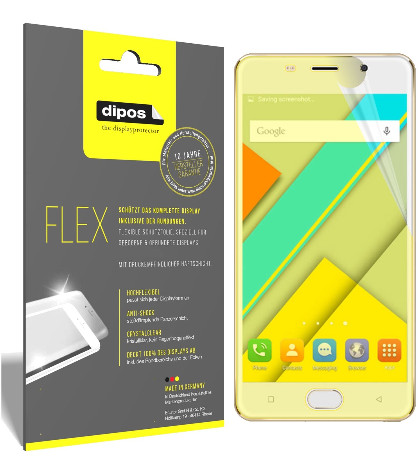 ViVKR9s 2017 mit aufgebrachter dipos Displayschutzfolie, glasklare Darstellung ohne Einschränkungen