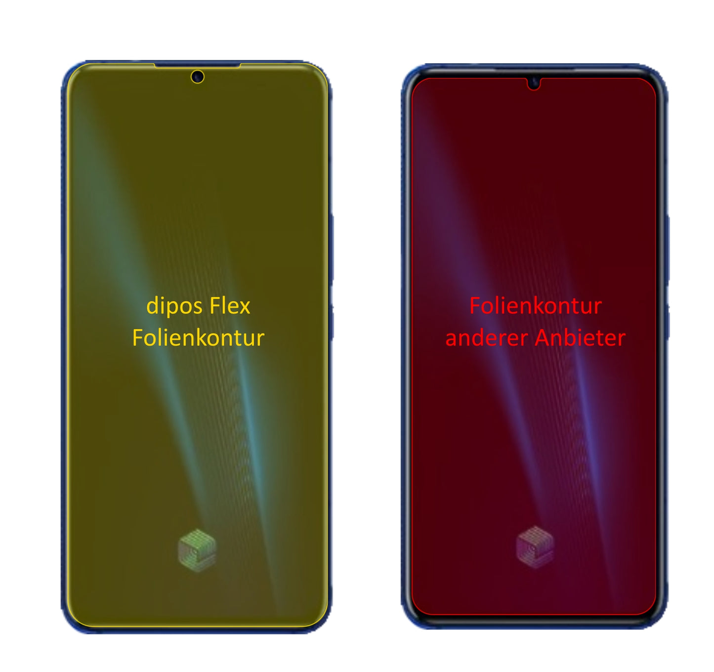 VivoIQOO Pro mit aufgebrachter dipos Displayschutzfolie, glasklare Darstellung ohne Einschränkungen