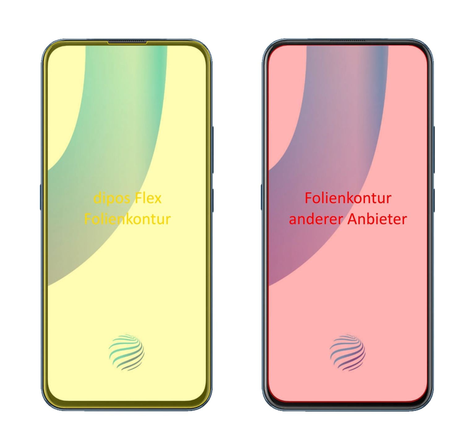 VivoV17 Pro mit aufgebrachter dipos Displayschutzfolie, glasklare Darstellung ohne Einschränkungen
