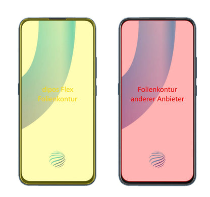 VivoV17 Pro mit aufgebrachter dipos Displayschutzfolie, glasklare Darstellung ohne Einschränkungen